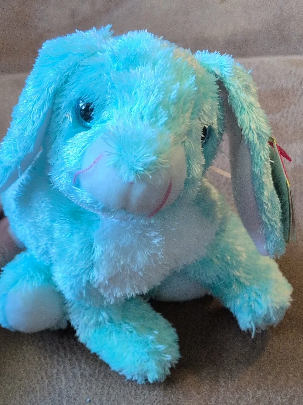 TY Beanie Babie Spring Plush Blue Bunny Small Pet Toy - Soft Comfort Plush